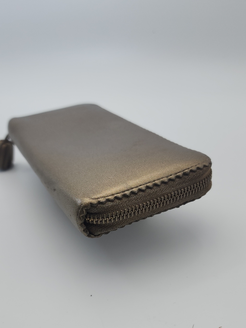 LOEWE Anagram Continental Long Zip Around Wallet Metallic Bronze Gold Leather - Picture 7 of 16